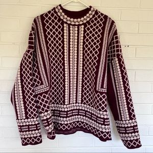 Tory burch sweater burgundy and ivory medium